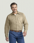 REQUIRED-100% Cotton Khaki Men's Work Shirt with embroidered BT Welding Logo and student name